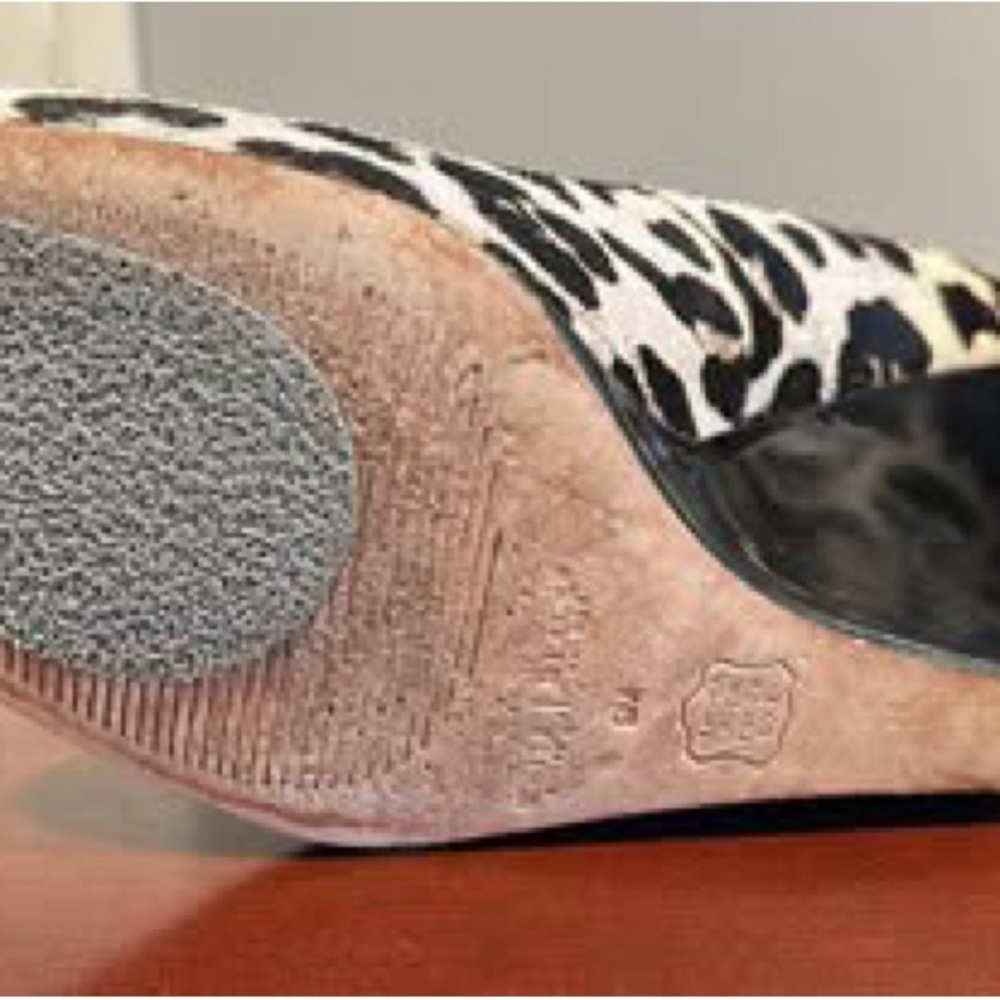 Leather Animal Print Wedges - Picture 6 of 6